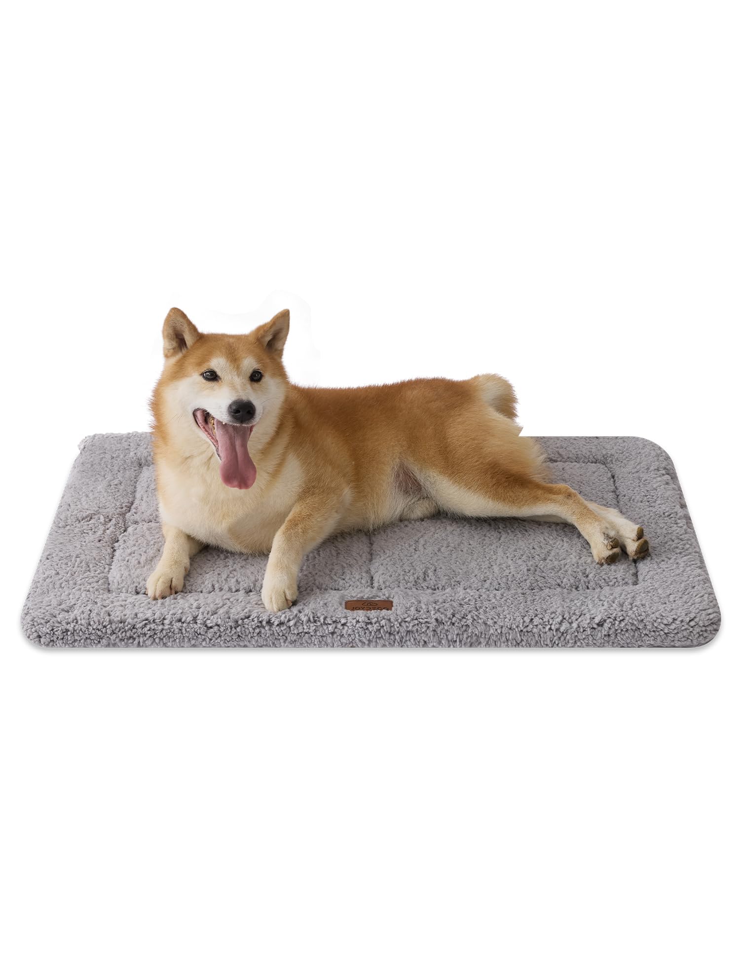 Joydeco Hundematte 89x58cm - Reversibles waschbares Hundebett mit weichem Fleece, Flache Unterlage für Hundebox & Käfig - Für große, mittelgroße & kleine Hunde- Grau