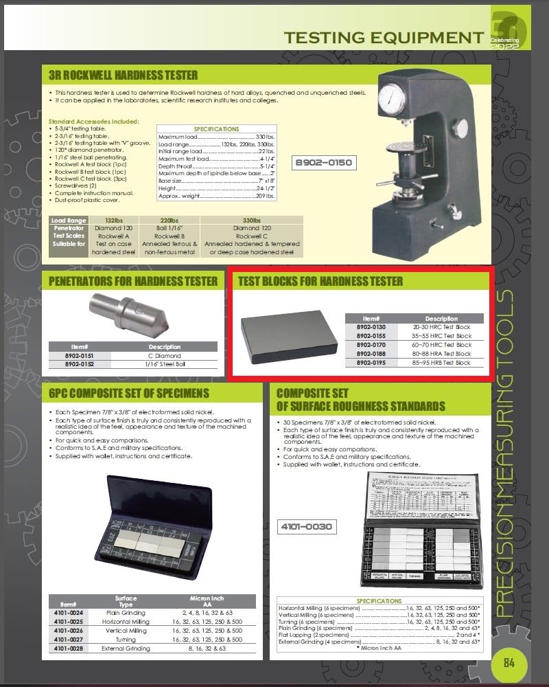 HHIP 8902-0170 60-70 HRC Rockwell standardowy blok testowy