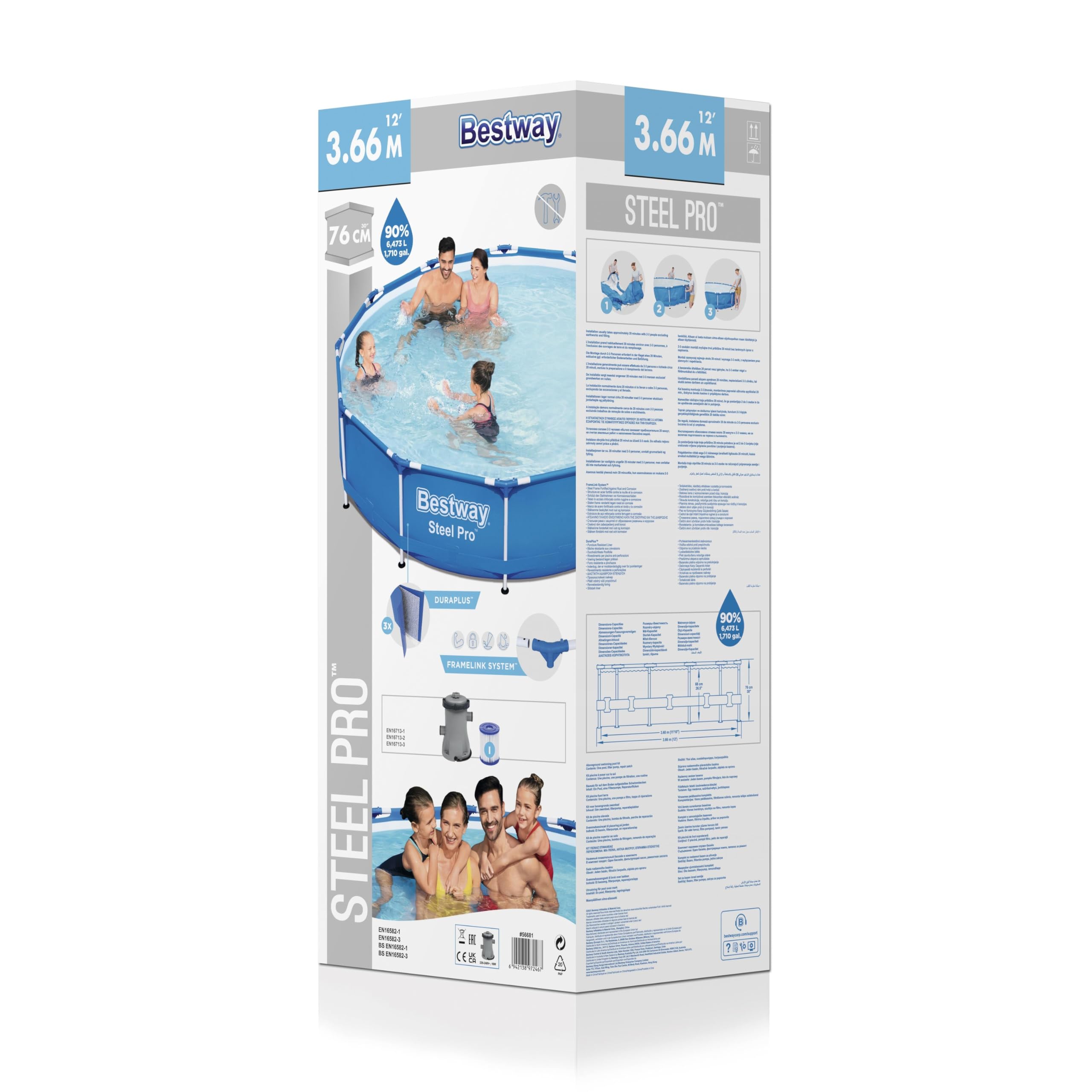 BESTWAY Piscine ronde tubulaire O3,66 x H0,76m