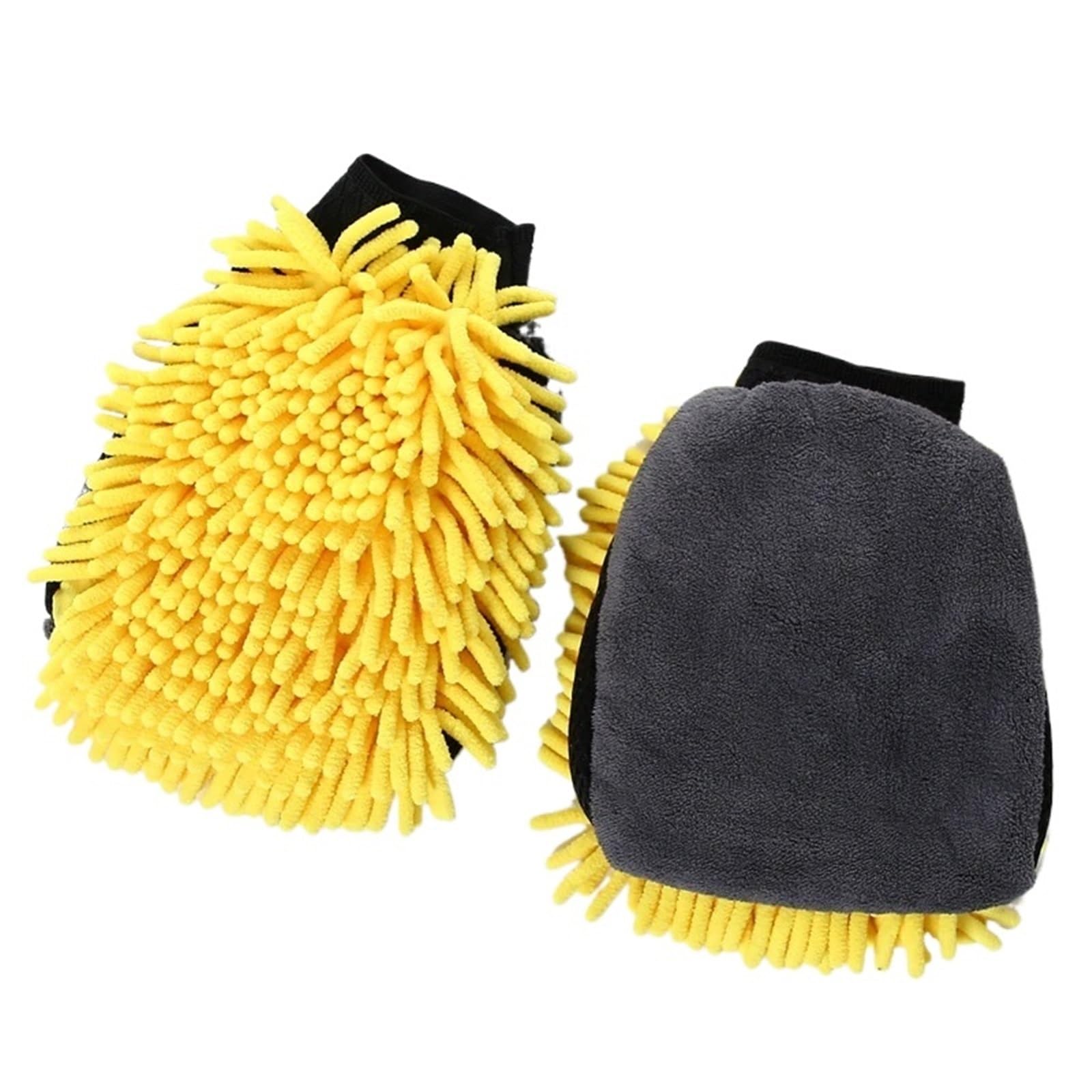 HEUchuan Fleece Car Wash Gloves Car Wash Gloves Coral Fleece Foaming Long Velvet Single-sided Double-sided Cleaning(Yellow)