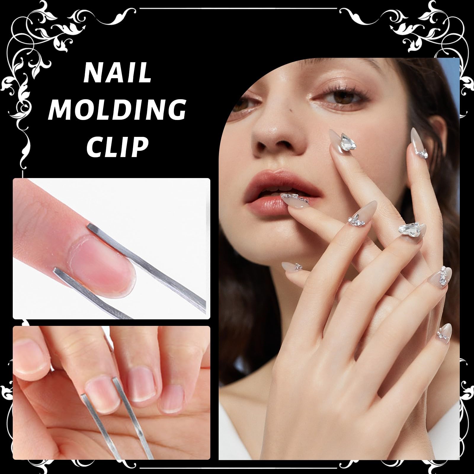 JEYORZY 2 Pcs Pince a Pincher pour Ongle, Pince à Pincher Classique, Multi-usage Acier Inox Nail Art Pince Boule de Coton Pincher Pince Courbée à Former Pour le des Ongles Coiffage, Outils à Ongles