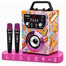 Trendix - Karaoke Machine Kids Magic Melody | Karaoke Machine 2 Microphones Wireless | Portable Speaker | Speaker With Microphone Bluetooth, FM Radio, USB | Gifts For Girls And Boys
