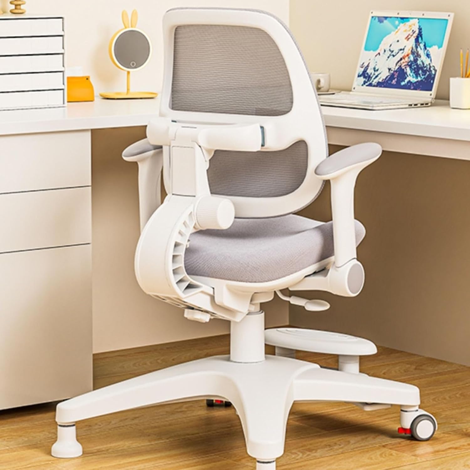 Office Computer Desk Chair - Kids Study Chair, Office Chair for Seat Posture Correction with Removable Foot Pedal, Height Adjustable Office Chair Ergonomic Chair for Children(Blue)