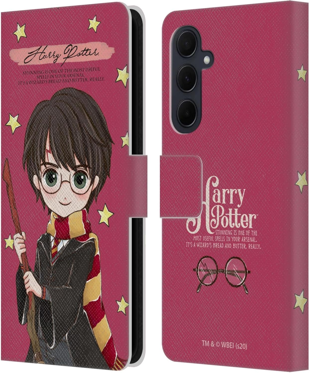 Head Case Designs Officially Licensed Harry Potter Harry Deathly Hallows XXXVII Leather Wallet Case Compatible with Samsung Galaxy A35 5G