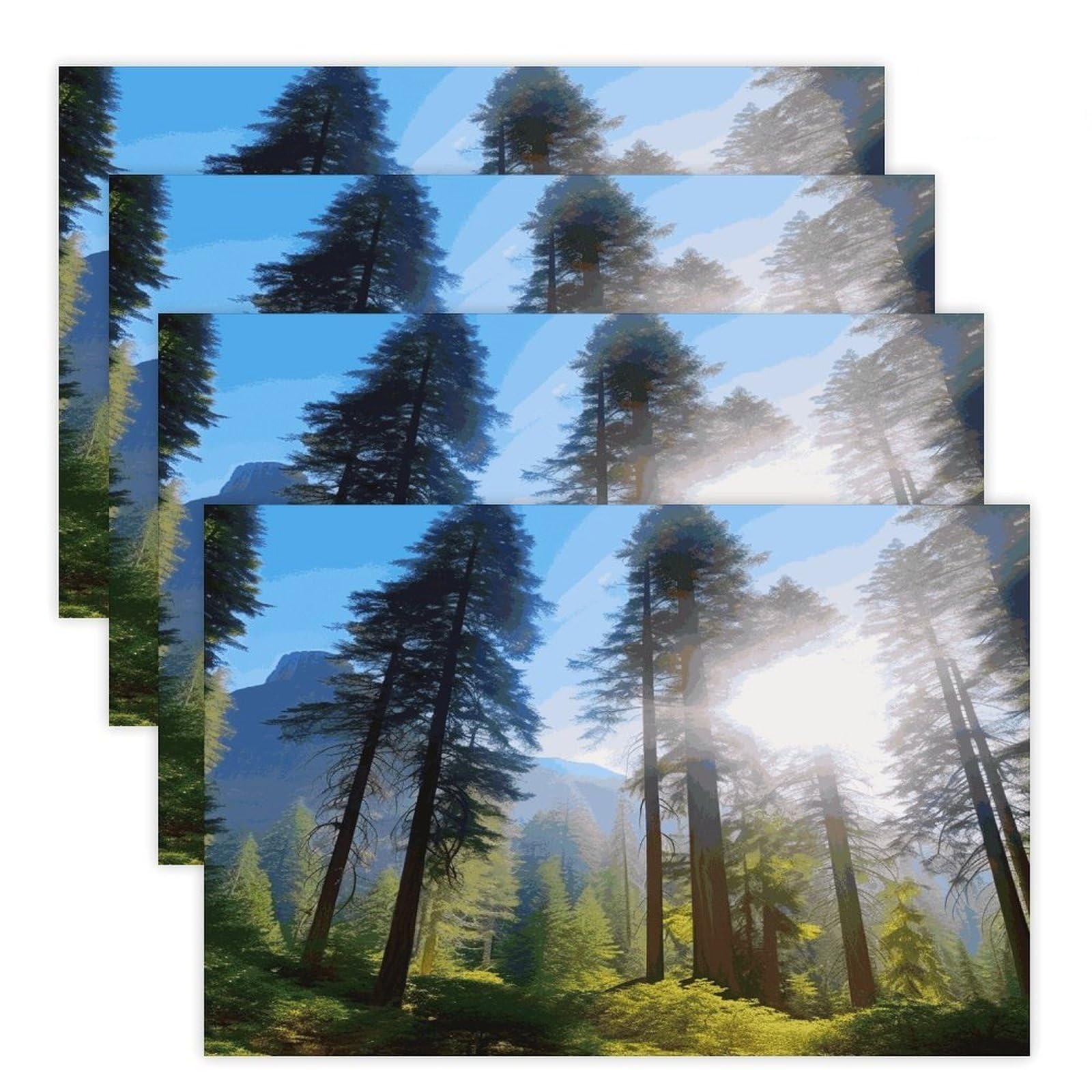 National Parks Sunshine Trees Placemats Heat-Resistant Washable Place Mats Anti Slip Dining Table Place Mats Wipeable Dining Table Mats Kitchen Decoration Placemats 17.7’’×11.8’’