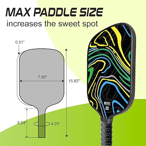 Miniatura 5 de Palas de pickleball de fibra de carbono, aprobadas por USAPA, palas de pickleball Pro de grafito, lindas paletas de pickleball para hombres, mujeres