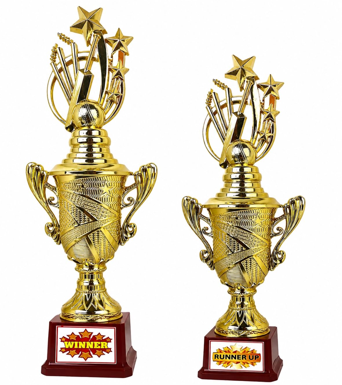 Victory ABS Winner & Runner Up Trophy/Award || Golden Fiber Trophy for Cricket Events (Set of 2)-image-17