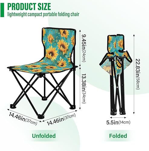 Miniatura 3 de Sillas de camping plegables al aire libre de flor de girasol para adultos silla de camping portátil silla de césped ligera 202a3793