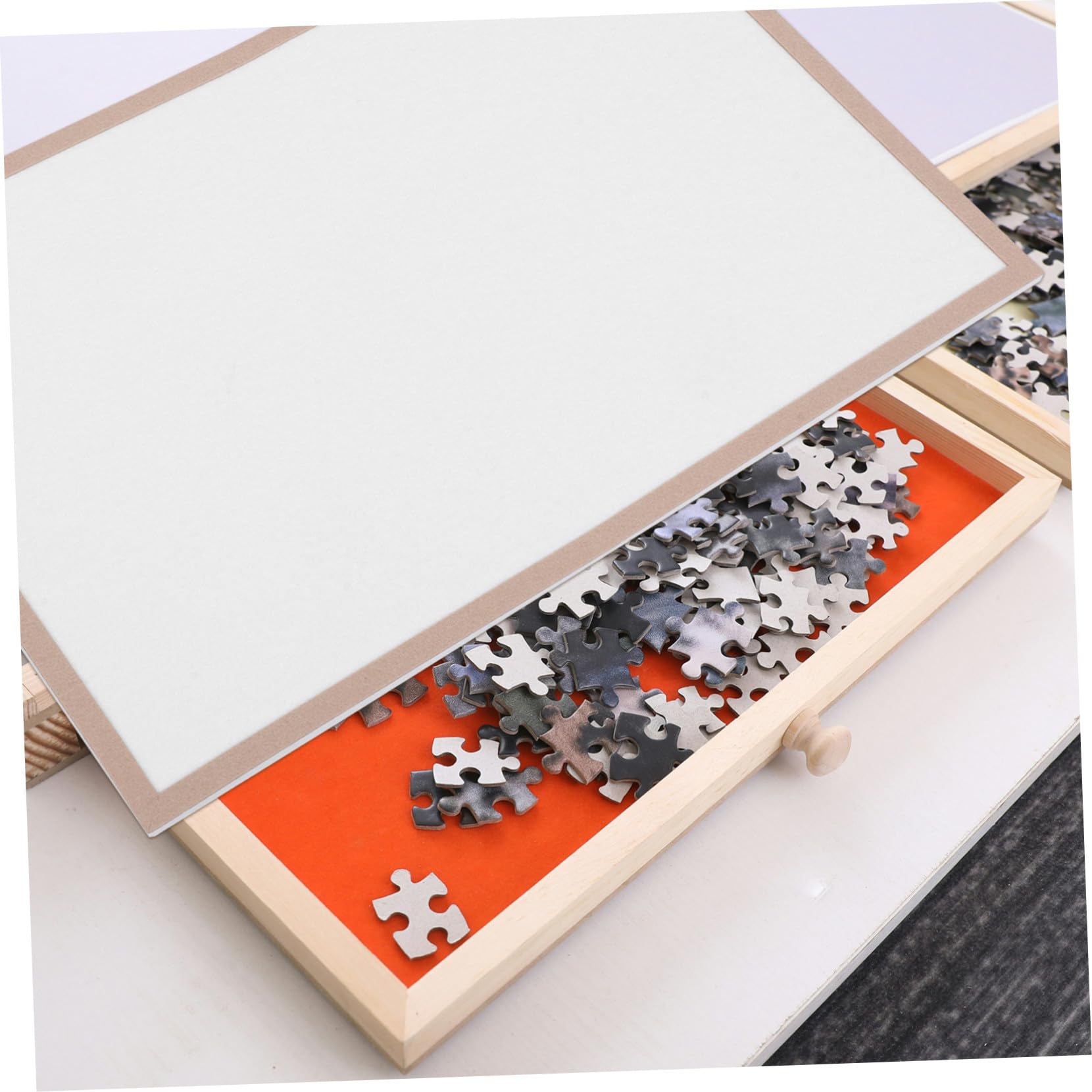 Tappetino per Puzzle Pieghevole Cornice 60x40 Cm in Poliestere | Capacità Fino a 500 Pezzi, Struttura Telaio Sicuro, per Puzzle e Crafts