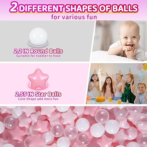 Miniatura 4 de Pelotas de juego para bebés, bolas pequeñas estrellas para niños, bolas de plástico para bebés, pelotas de juego para bebés, pelotas de juegos para