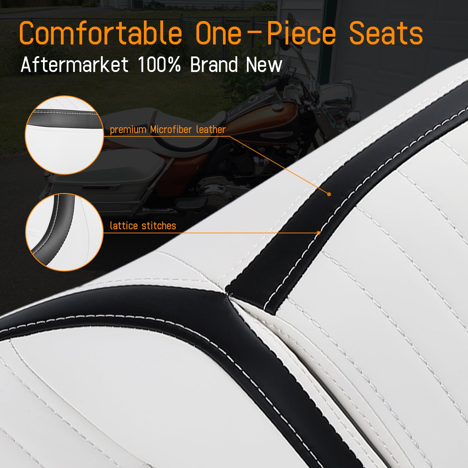 Amazon.com: Passenger Seat for Harley, 2 to Up One-Piece Rider