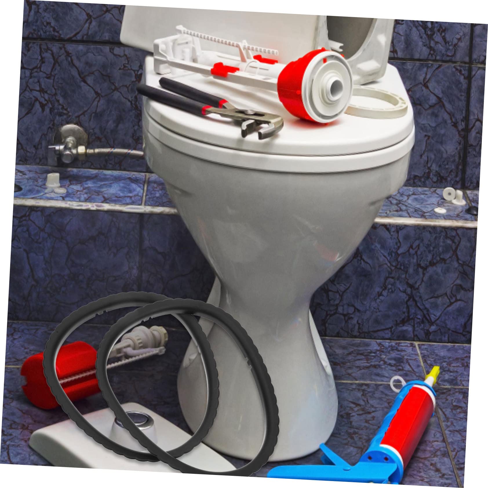 COOLHIYA Elderly Toilet Stool Inner Ring Bag Fixing Ring Padded Toilet Seat Round for Inpatient Easy Install
