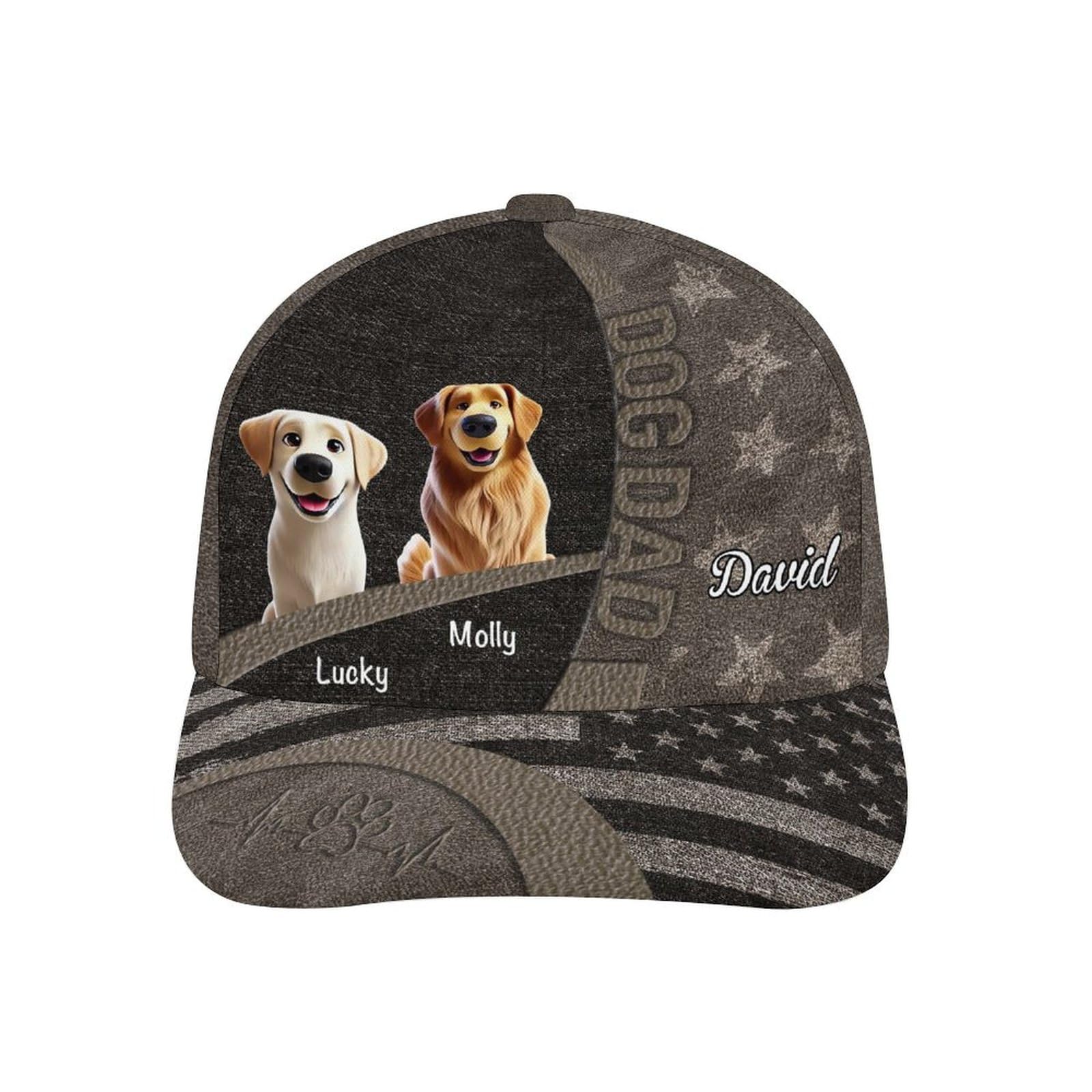 Noonative Men's Style 7 Personalized Classic Baseball Cap,Custom Dog Dad Hat With Dogs Cartoon Design,Birthday For Dog Dad Dog Lover