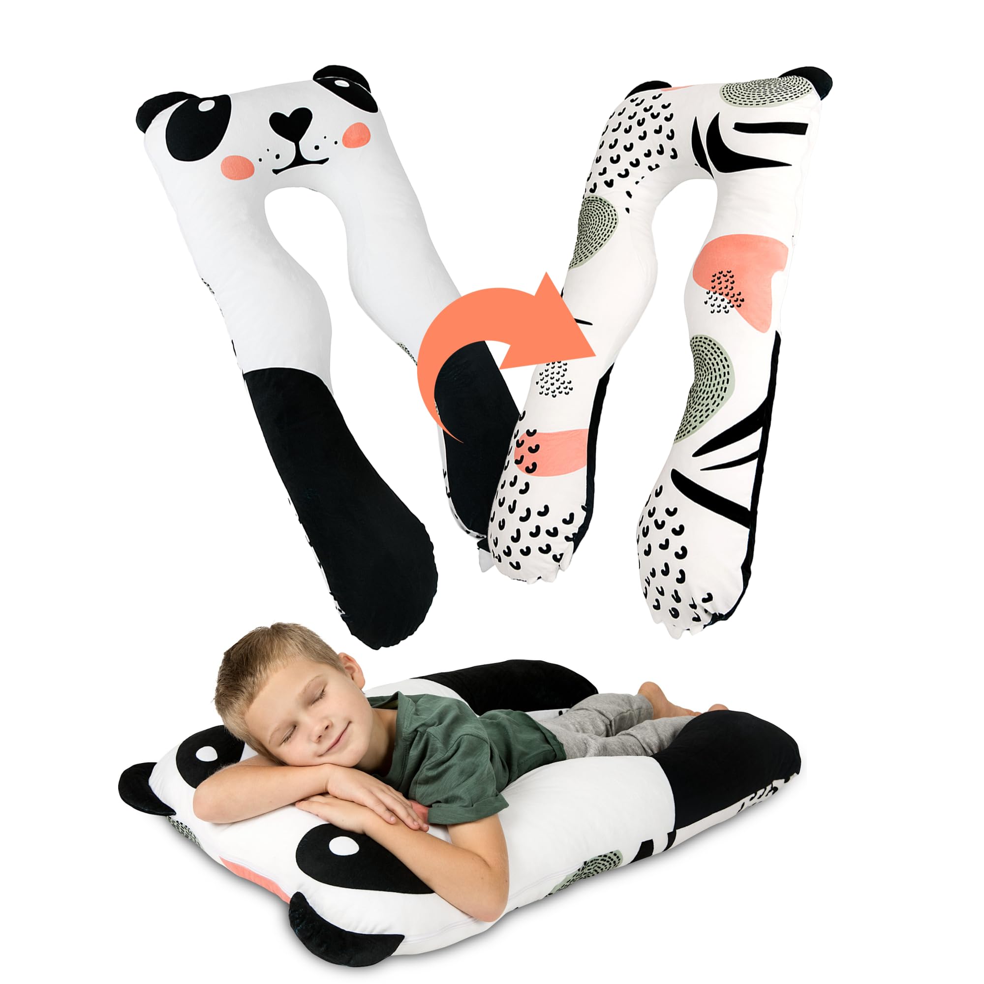 MKS Cojín infantil para cama Dormir 60x120cm | Cojín para dormir de lado para niños | Cojín antiestrés para la cabeza de niños | Cojín de confort para niños para manejar el estrés | Cojín de felpa