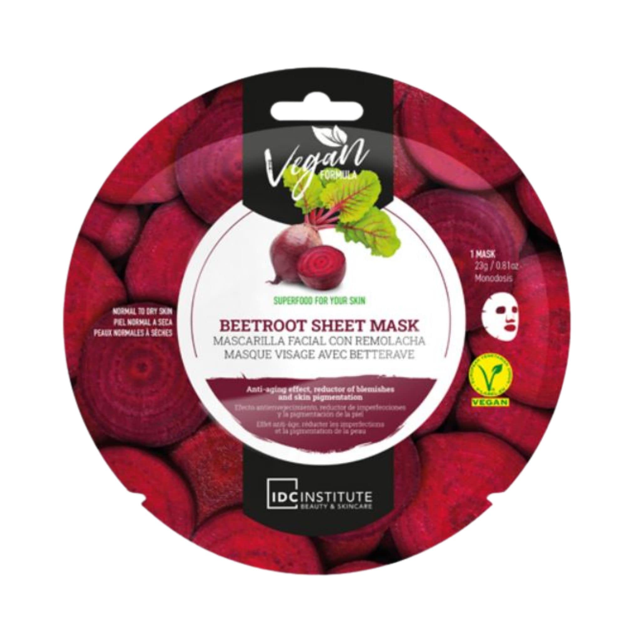 Idc Institute Red Mask Beetroot For Normal To Dry Skin 23G Anti-Aging Effect, Uctor Of Blemishes And Skin Pigmentation
