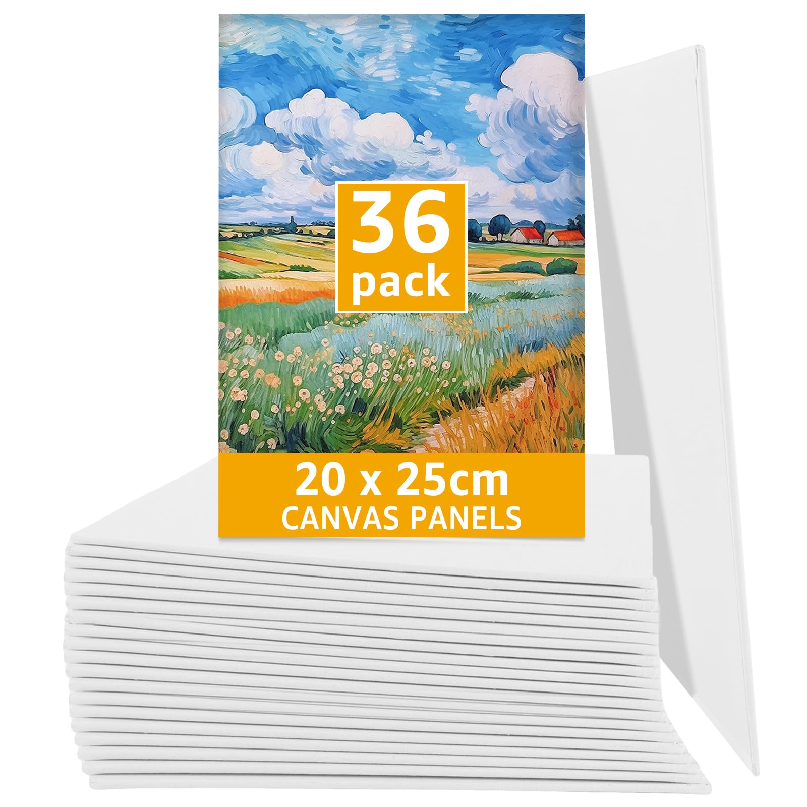 36 tele da dipingere, 20 x 25 cm, set di tele da colorare, cartone da colorare, tele bianche su telaio, telaio piccolo per olio, acrilico, acquerello, pittura ad olio