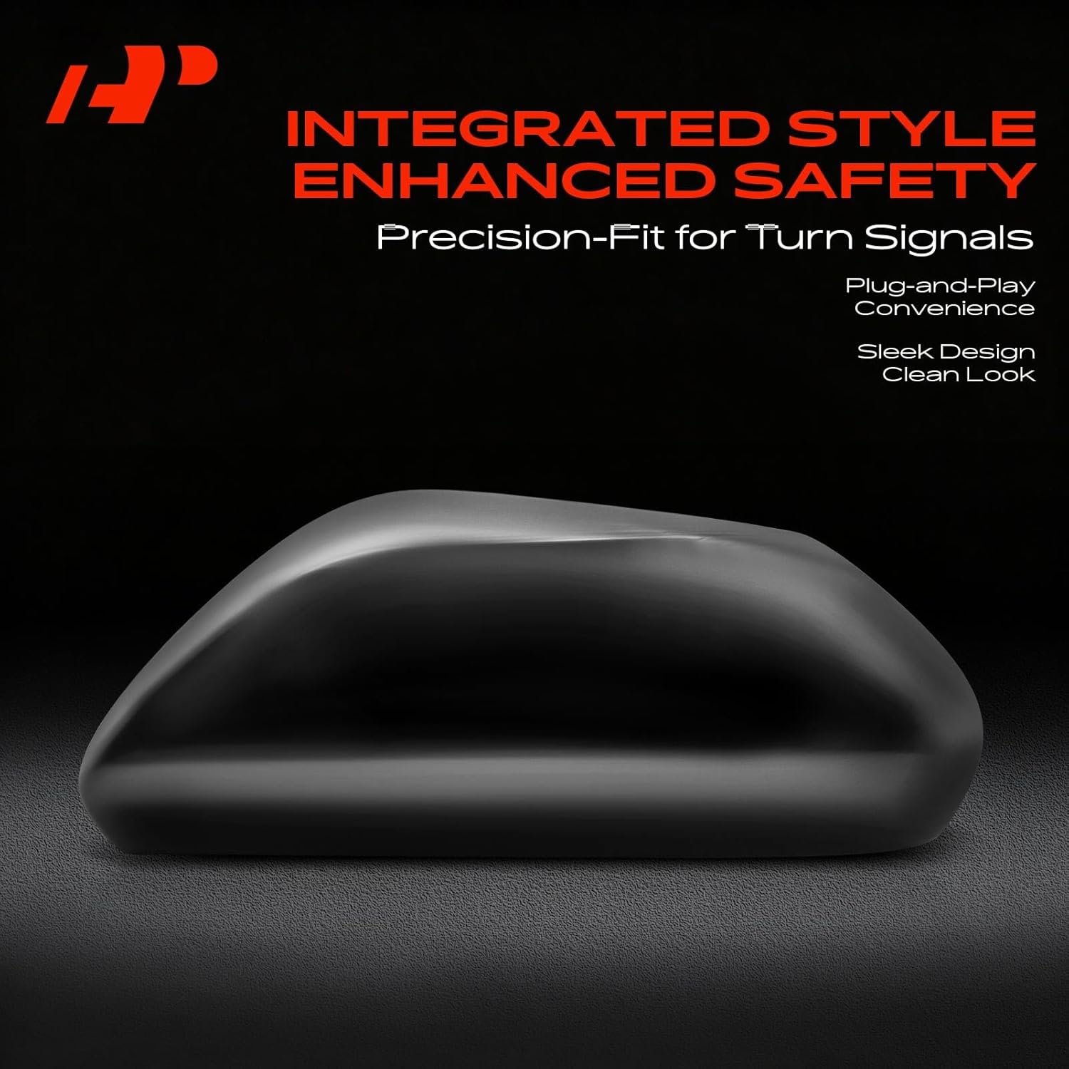 A-Premium Driver Side Rearview Mirror Cover Cap - Compatible with Toyota Camry 2018-2024, Avalon 2019-2022 - Smooth Black, with Turn Signal Hole