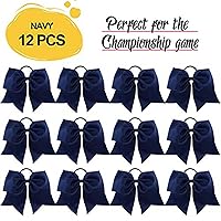 Vista 7 de CEELGON Lazos grandes de animación, cinta de grogrén, soporte para cola de caballo para niñas, lazos elásticos para el cabello de 8 pulgadas, 12