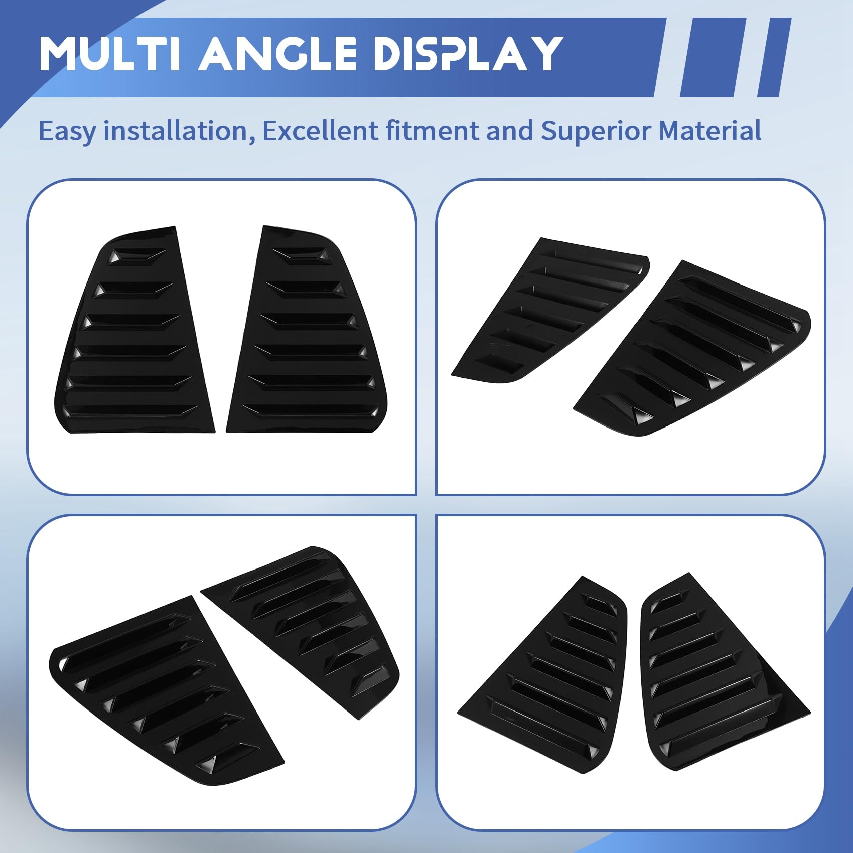 Persianas de Ventana Lateral Trasera de Coche, para Golf 7 R 7 7,5 2013-2020 Persianas de Ventana de Estilo de Carreras Cubierta de VentilacióN de Aire Negro