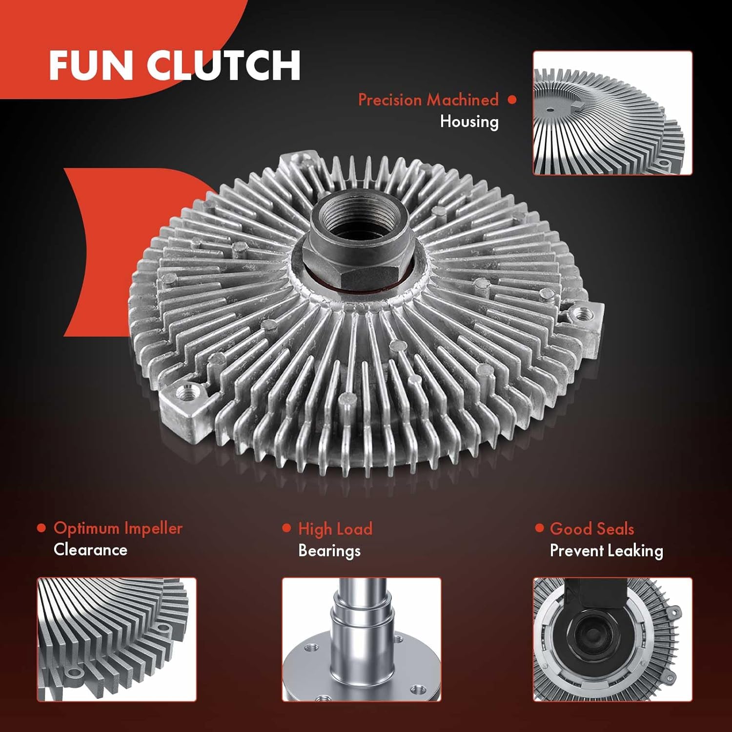 A-Premium Engine Cooling Fan Clutch Compatible with BMW 530i 540i 740i 740iL 750iL 840Ci 850Ci 850CSi 850i, 3.0L 4.0L 4.4L 5.0L 5.4L 5.6L, Replace# 11521723829, 11521745134