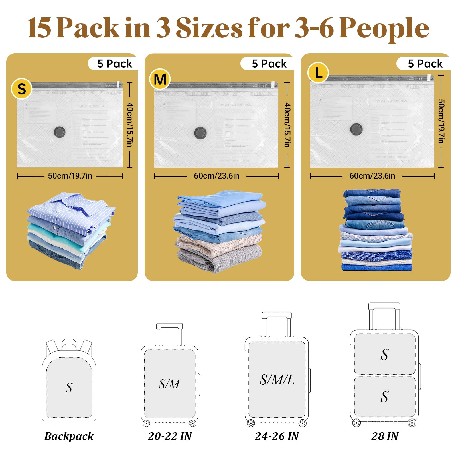 Bolsas de vacío para viajes con bomba inalámbrica, bolsas de sellado al vacío reutilizables para viajes de ropa, succión de 4500 Pa, bolsas de ahorro de espacio para el hogar, equipaje de mano