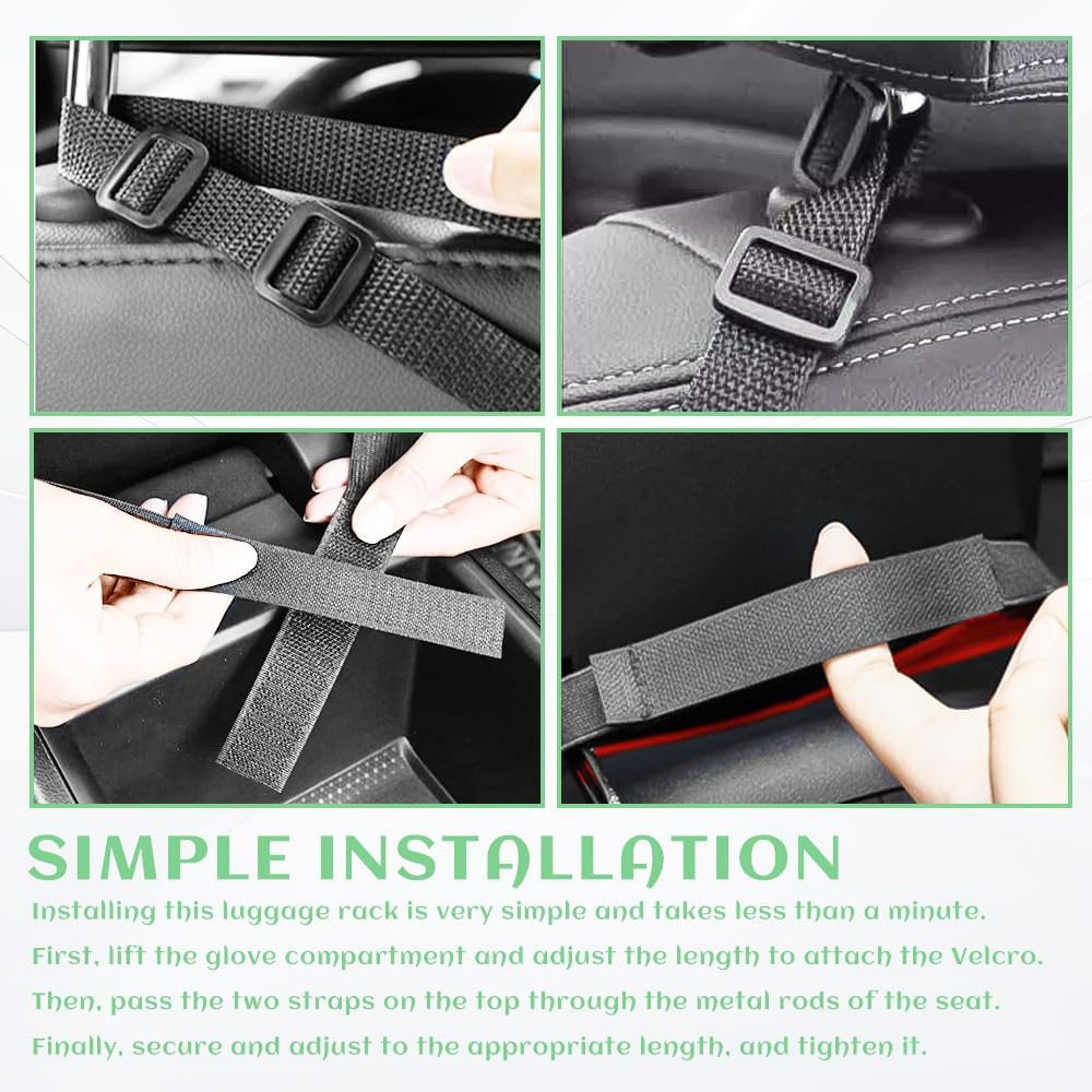 Car Net Pocket Handbag Holder, Car Handbag Holder, Net Pocket Purse Holder Between Front Seats Car Storage Organizer, Auto Accessories Vehicle Driver Storage Netting Pouch for Purse (Black)
