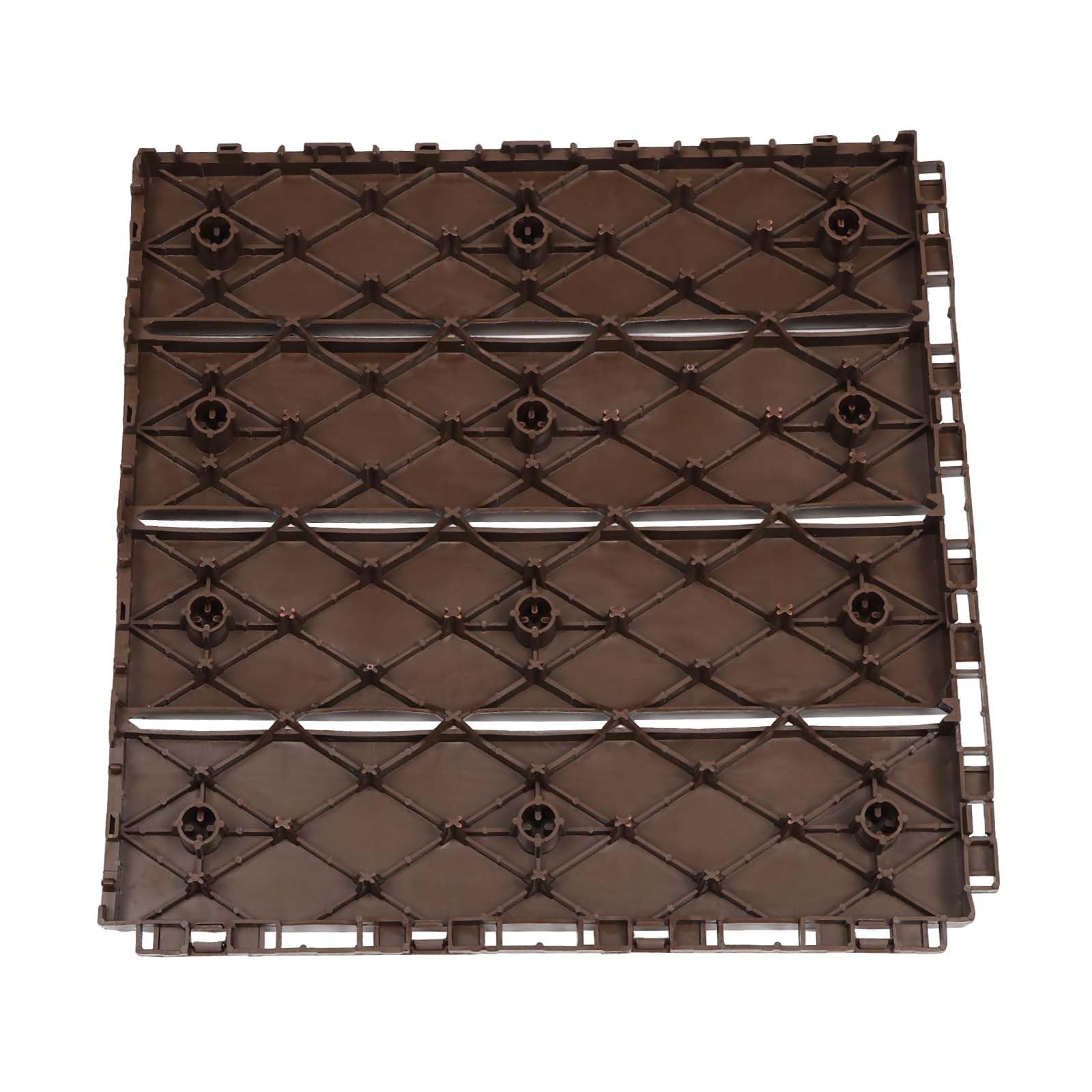 Lot de 10 lames de terrasse en polypropylène composite, 30 x 30 cm, pour balcon et terrasses, dalles de sol WPC avec système à clic (10)