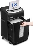 VidaTeco 18-Sheet Paper Shredder for Home Office Heavy Duty, 60-Minute Micro Cut P-4 Security, Auto-Reverse Anti-Jam System, Shreds Staples/CD/Credit Cards, 7.9-Gallon Pullout Bin & 4 Casters (ETL)