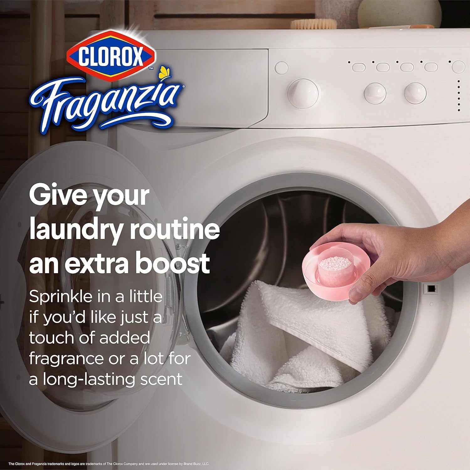 Clorox Fraganzia Laundry Scent Booster Crystals, In-Wash Fragrance Beads for Fresh-Smelling Clothes & Linens, Safe for All Fabrics & Colors, Easy-Pour Bottle, Rose Scent, 70 Oz - 2 Pack