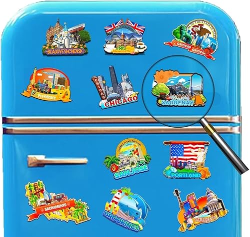 Miniatura 4 de Saguenay - Imán de madera para nevera, diseño de Canadá, monumentos 3D, recuerdos coleccionables, decoración hecha a mano -2274