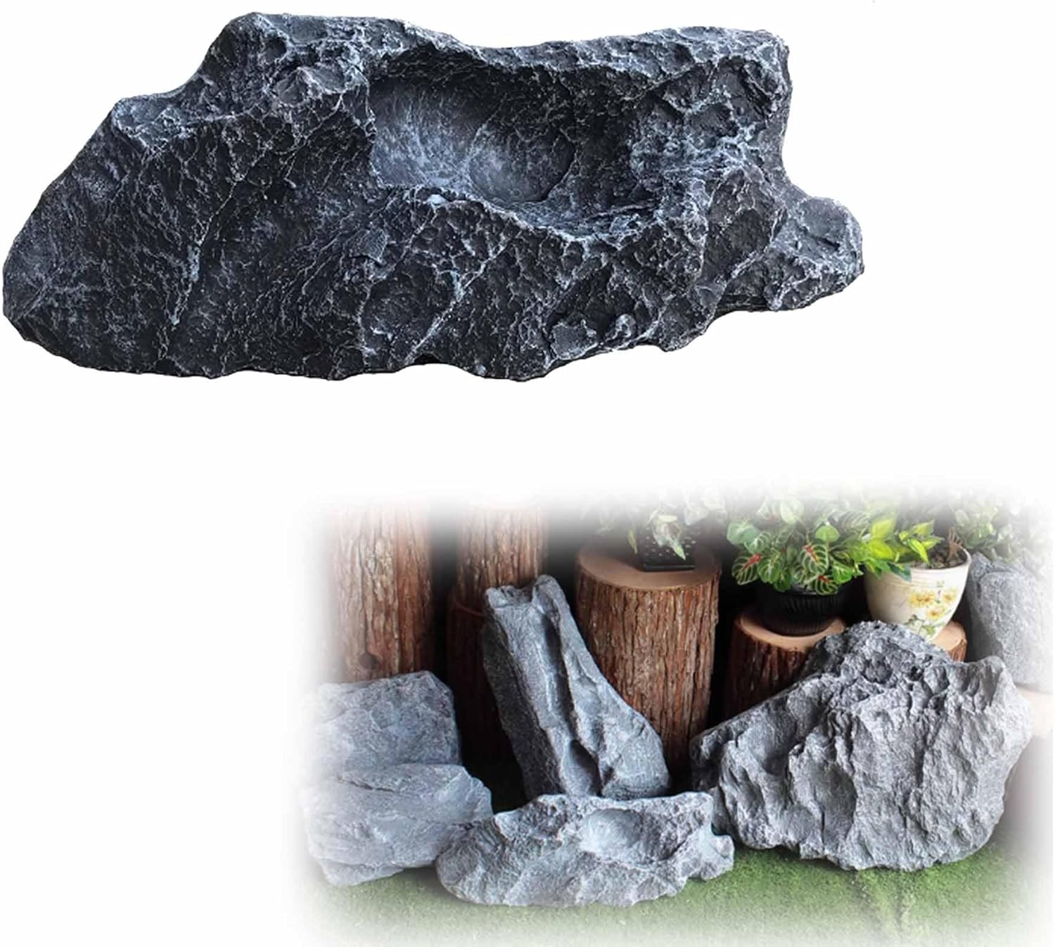 Irregular Landscape Rocks Rock Cover for Yard Fiberglass Solid Fake Rocks Lightweight Artificial Faux Rocks Aquarium Décor Garden Photography Pool Landscapes Landscaping Yar