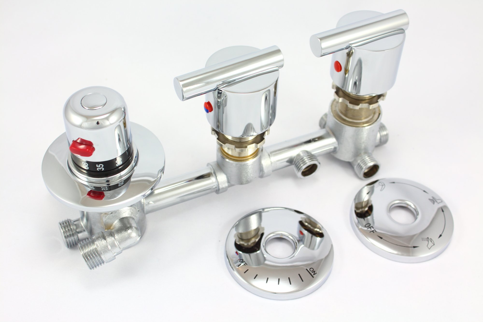 Mitigeur de douche thermostatique anti-brûlure avec inverseur 4 voies pour toute la famille