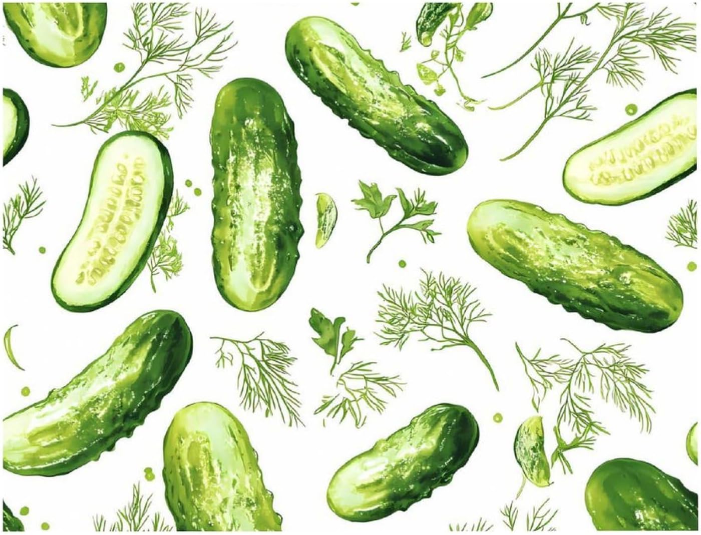 Cucumbers Pickles Printed Diamond 5D Painting Kits DIY Full Drill Crafts for Home Wall Decor 16x20 Inch White Wood 50 * 40cm
