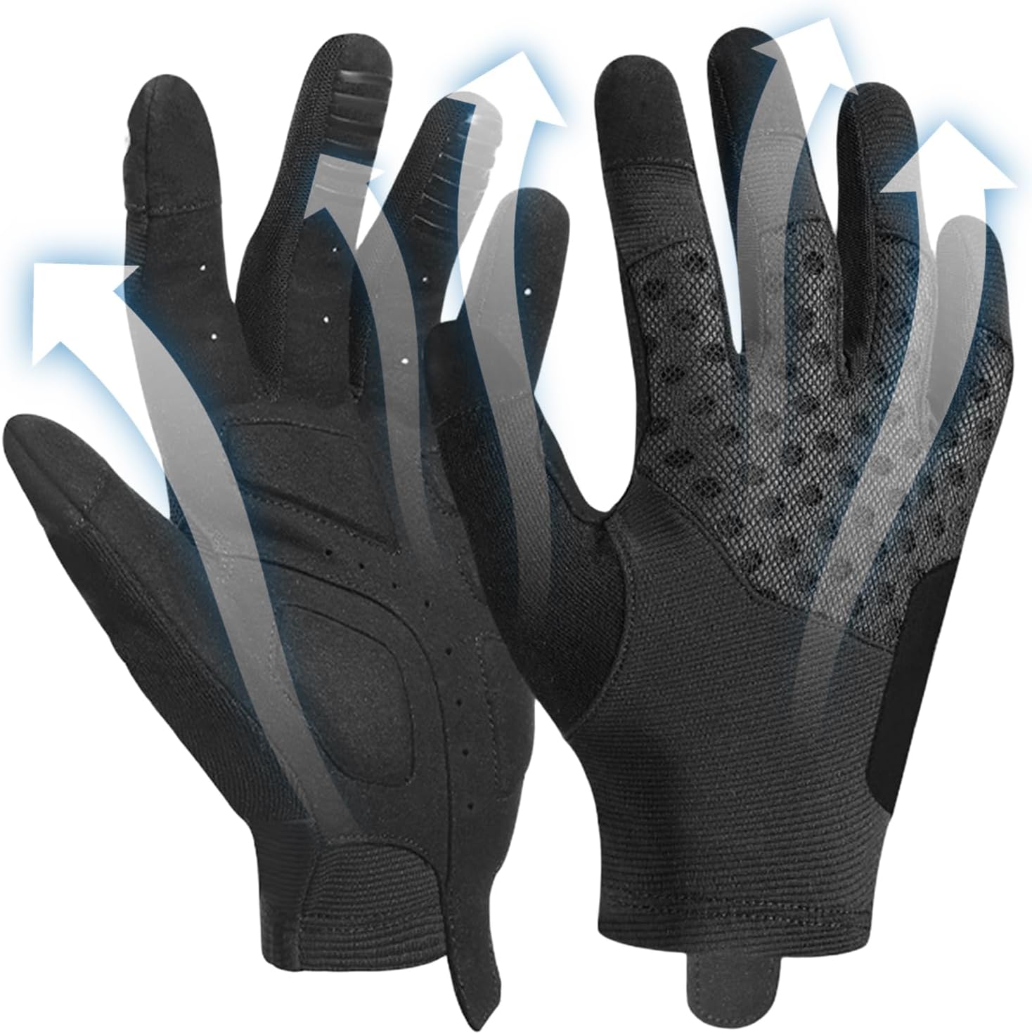 Cycling Gloves for Men - Shock-Absorbing Touchscreen Mittens,Reflective Full Finger Bike Riding Gloves - for Cold Weather Winter, Road Bicycle, Running, Driving, Hiking Outdoor