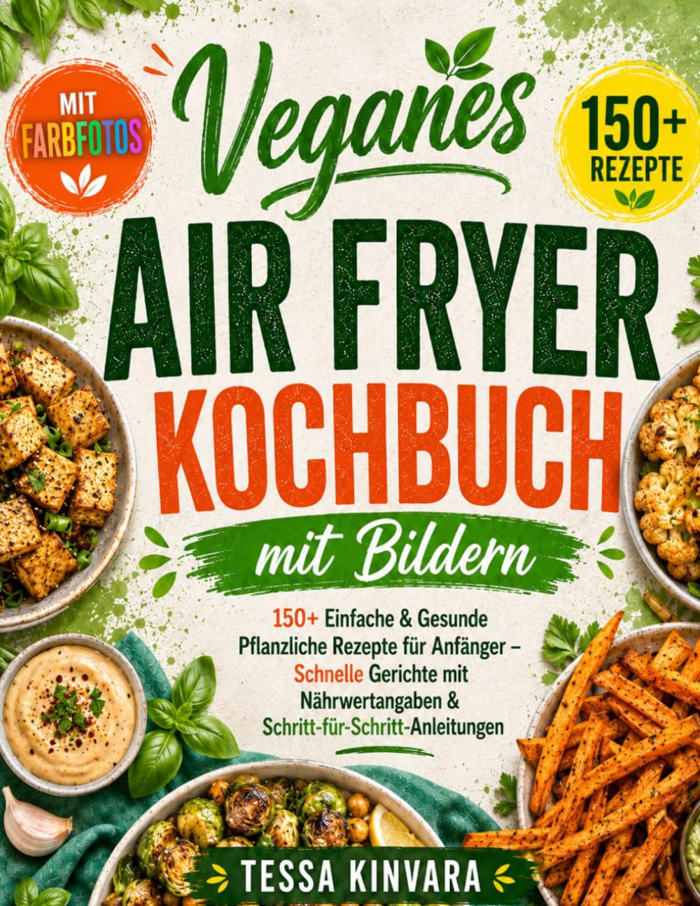 Veganes Air Fryer Kochbuch mit Bildern: 150+ Einfache & Gesunde Pflanzliche Rezepte für Anfänger - Schnelle Gerichte mit Farbfotos, Nährwertangaben & Schritt-für-Schritt-Anleitungen