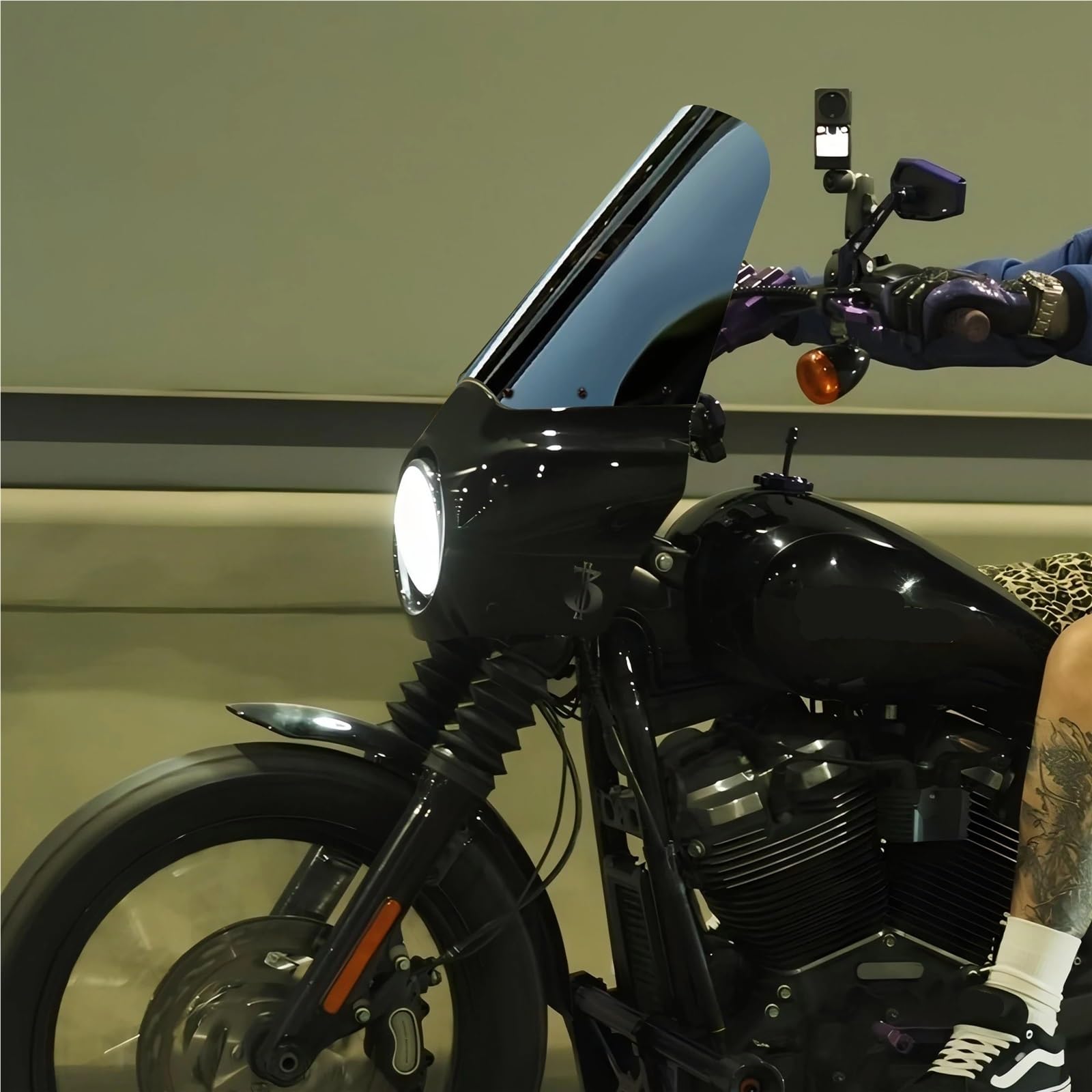 Owiewka Deflektor Wiatru 15" Szyba Przednia Pasuje Tylko Do Harley Softail Low Rider S FXLRS 2020-2024 Spojler motocyklowy