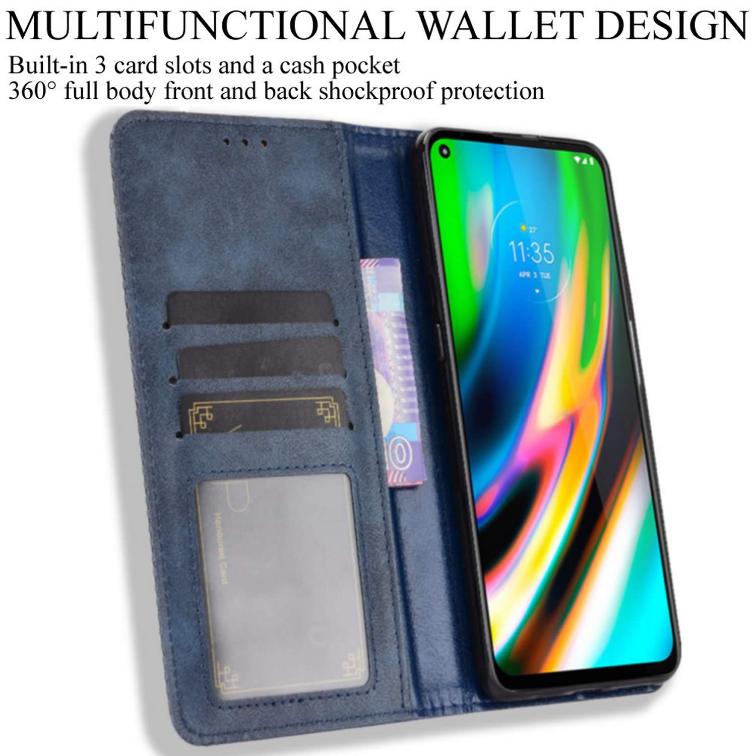 Per Motorola Moto G9 Play Custodia magnetica Flip Book Custodia in pelle Slot per schede Portafoglio Staffa Cover per Moto G9 Plus G 5G Plus One Borsa per telefono Fusion – acquista