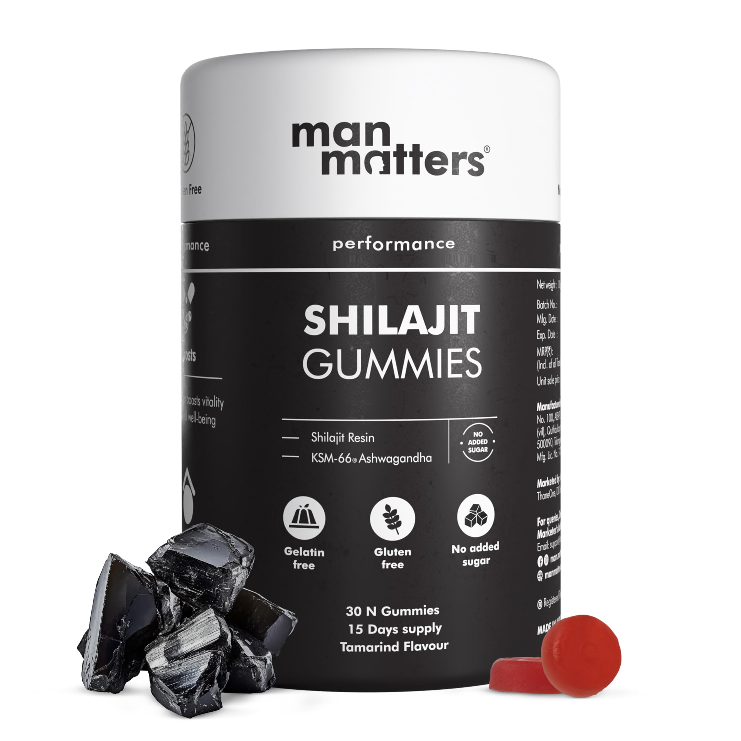 Man Matters Pure Himalayan Shilajit/Shilajeet Gummies with 75% Fulvic ...