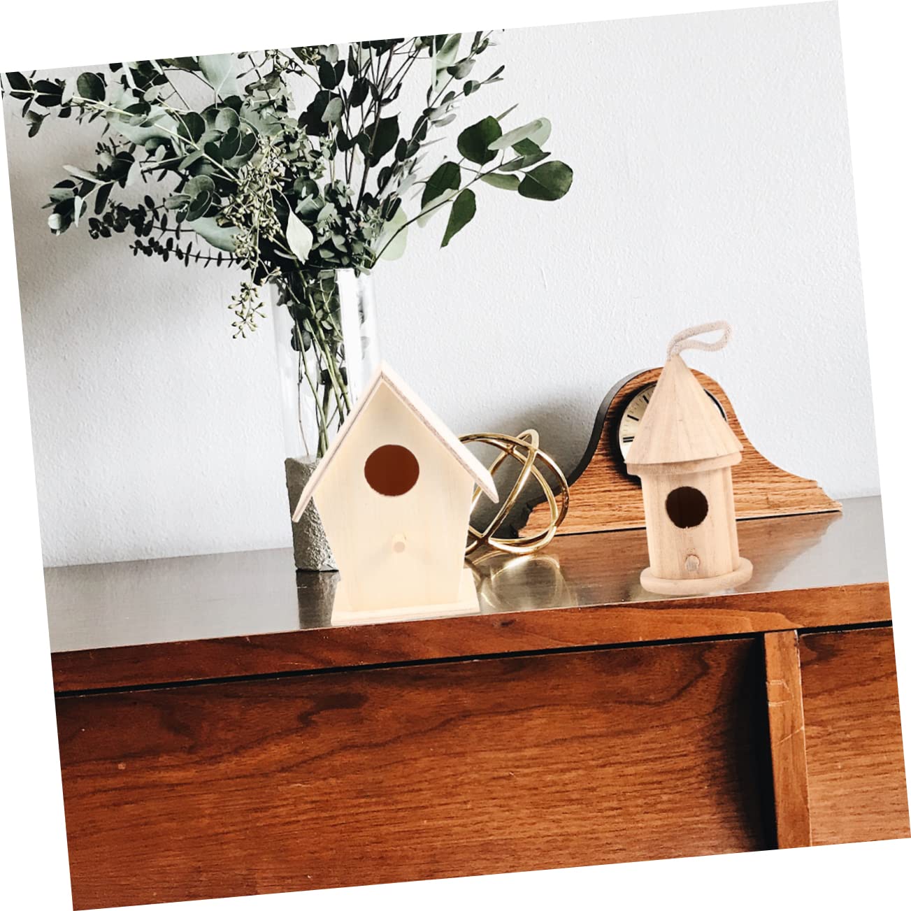Tofficu 2 Sätze Teiliges Diy Vogelhaus Bausatz Holz Unvollendetes Bastelset Für Kreative Und Lernprojekte Als Dekoratives Tischornament Für Zuhause Und Büro 6 Stücke * 2