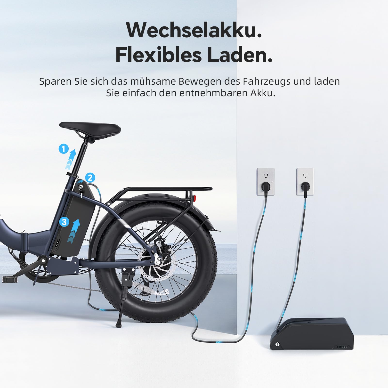 Touroll S2/S2 Pro 2026 Klappbar E-Bike Herren, 250W Fatbike, 20"×4.0" All-Terrain Reifen, 150 km Reichweite, 720Wh Akku, StVZO Straßenzulassung – Elektrofahrrad für Stadt, Offroad & Pendler
