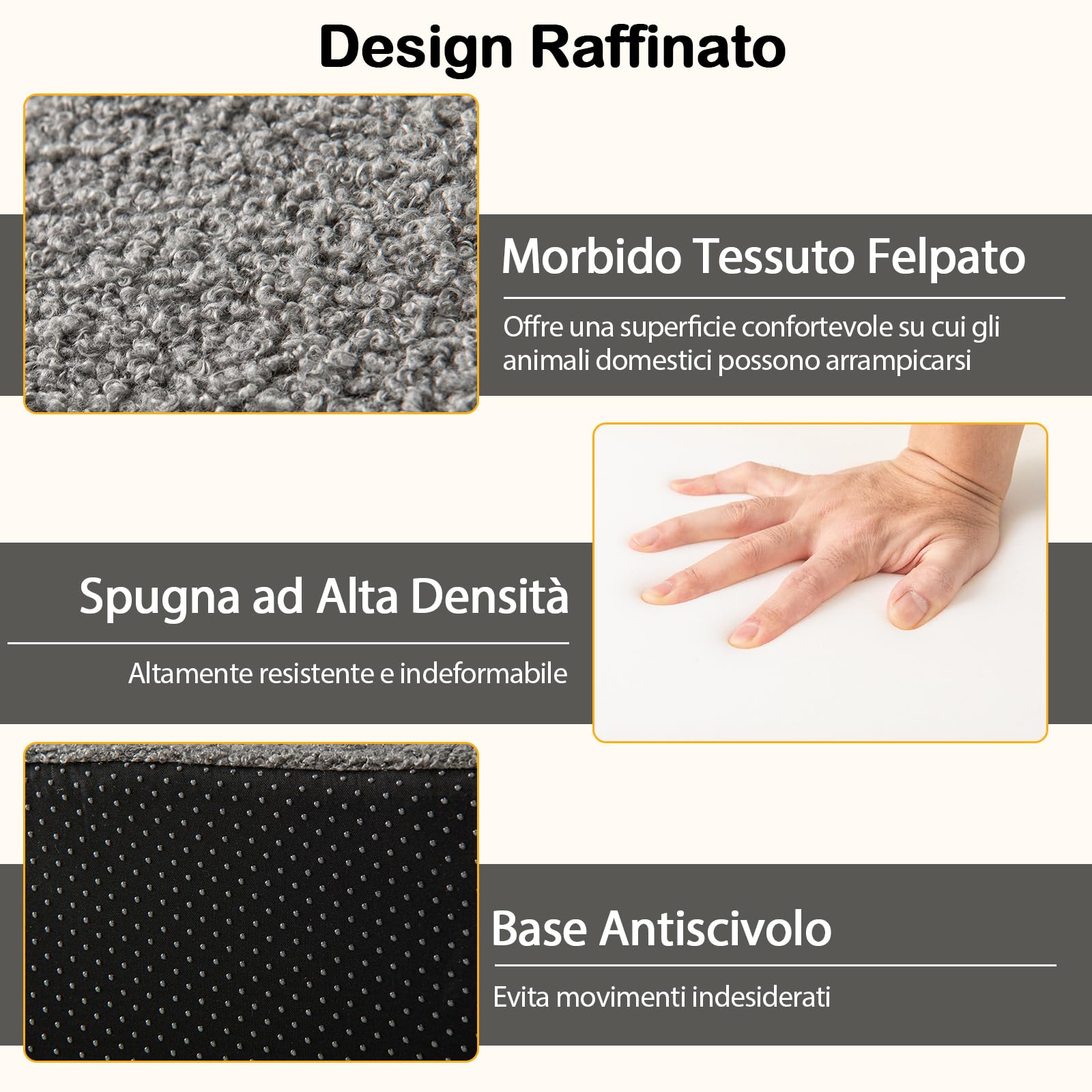 COSTWAY Rampa per Cani con 4 Gradini per Animali Piccoli, Anziani e Feriti | Scalette in Schiuma Piehgevole con Fondo Antiscivolo e Copertura Rimovibile e Lavabile per Letto Alto Divano
