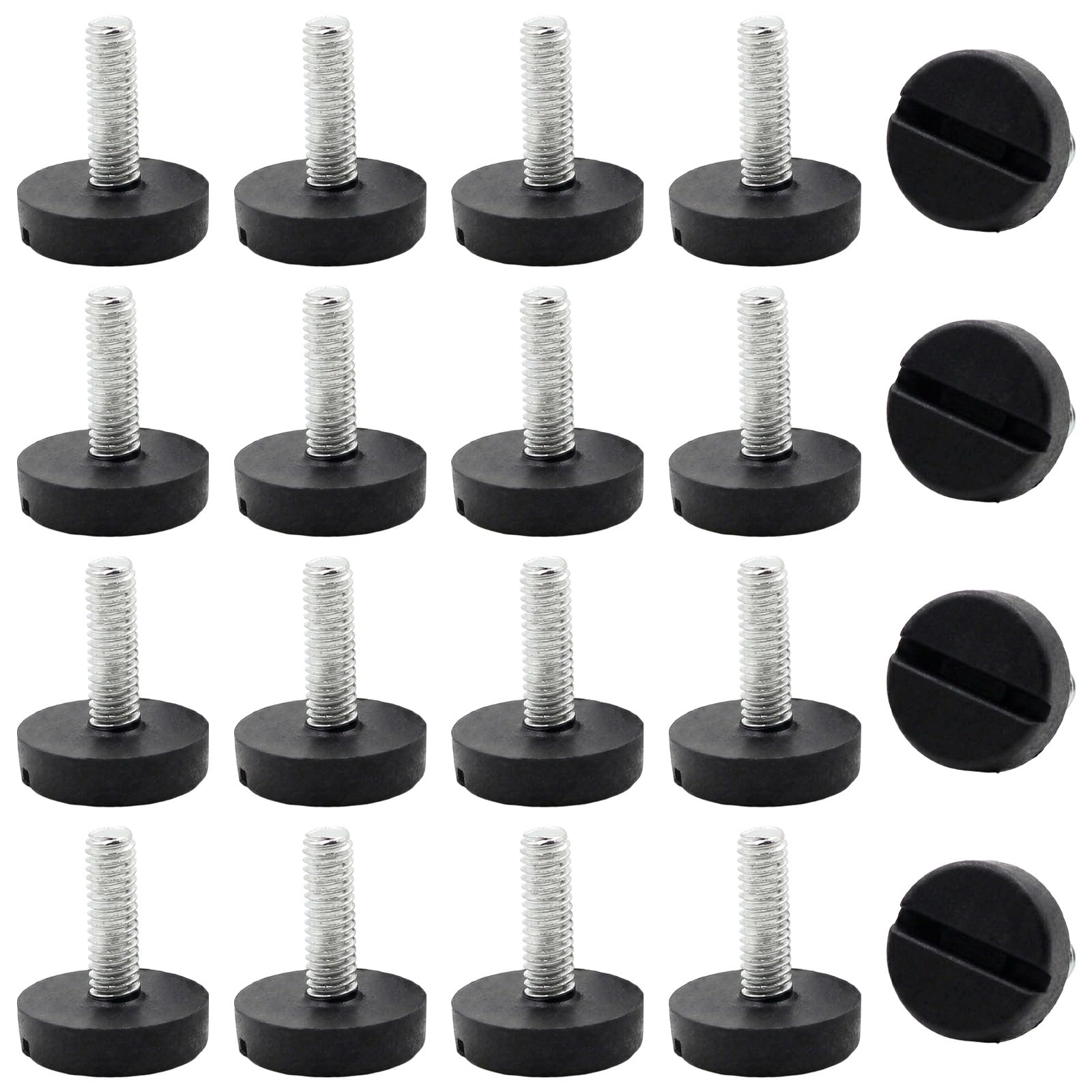 20 Pezzi Feltrini Sedie m6 Ø20mm, Mobili Feltrini per Sedie con Chiodo, Gommini per Sedie Rotondi Piedini per Sedie Antiscivolo, Piedini per Sedie Tavolo Chiodi Per Mobili In Legno Gambe di Tavoli