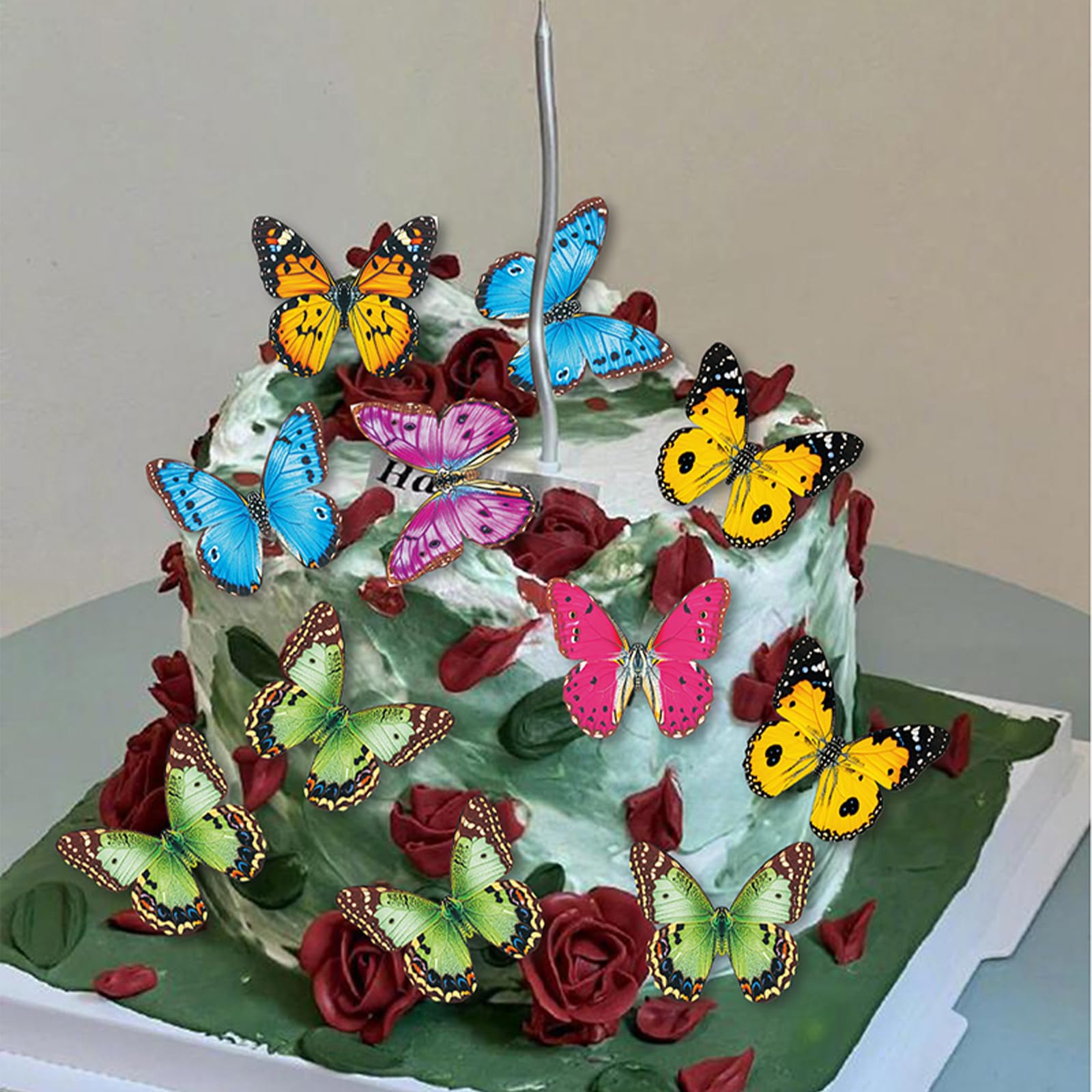 Edible Butterfly Cake Decoration Farfi 18Pcs/Set Butterfly Cake
