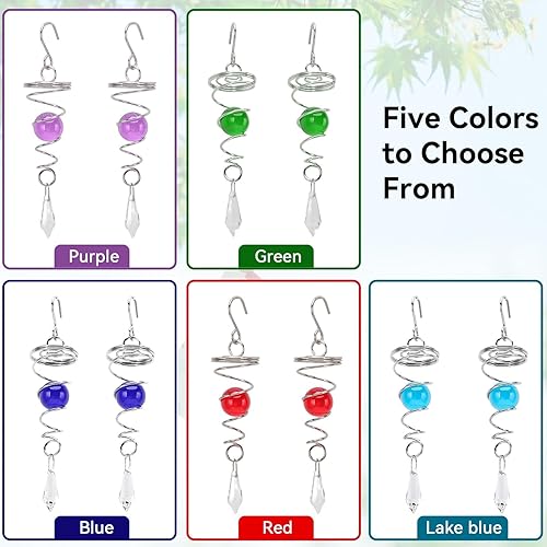 Miniatura 4 de Estabilizador giratorio de viento con cola en espiral de 2 miradas, estabilizador de viento de cristal, estabilizador de cola giratoria de viento de