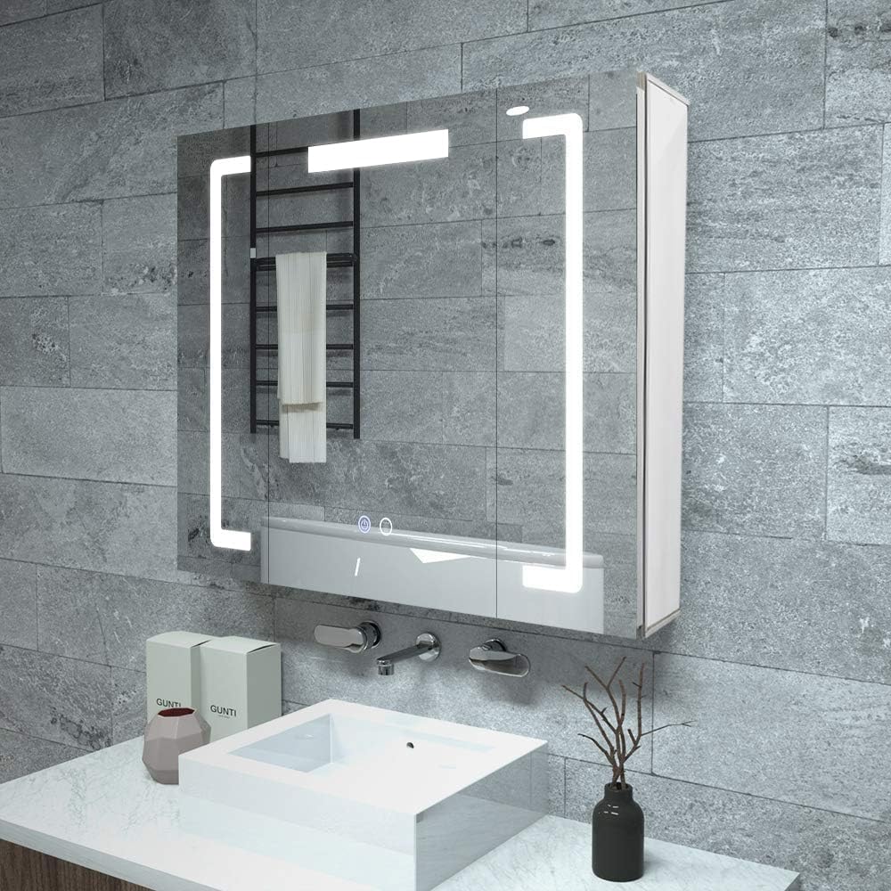 Artis® 650 x 600mm Bathroom Mirror Cabinet LED Lights Wall Mounted ...