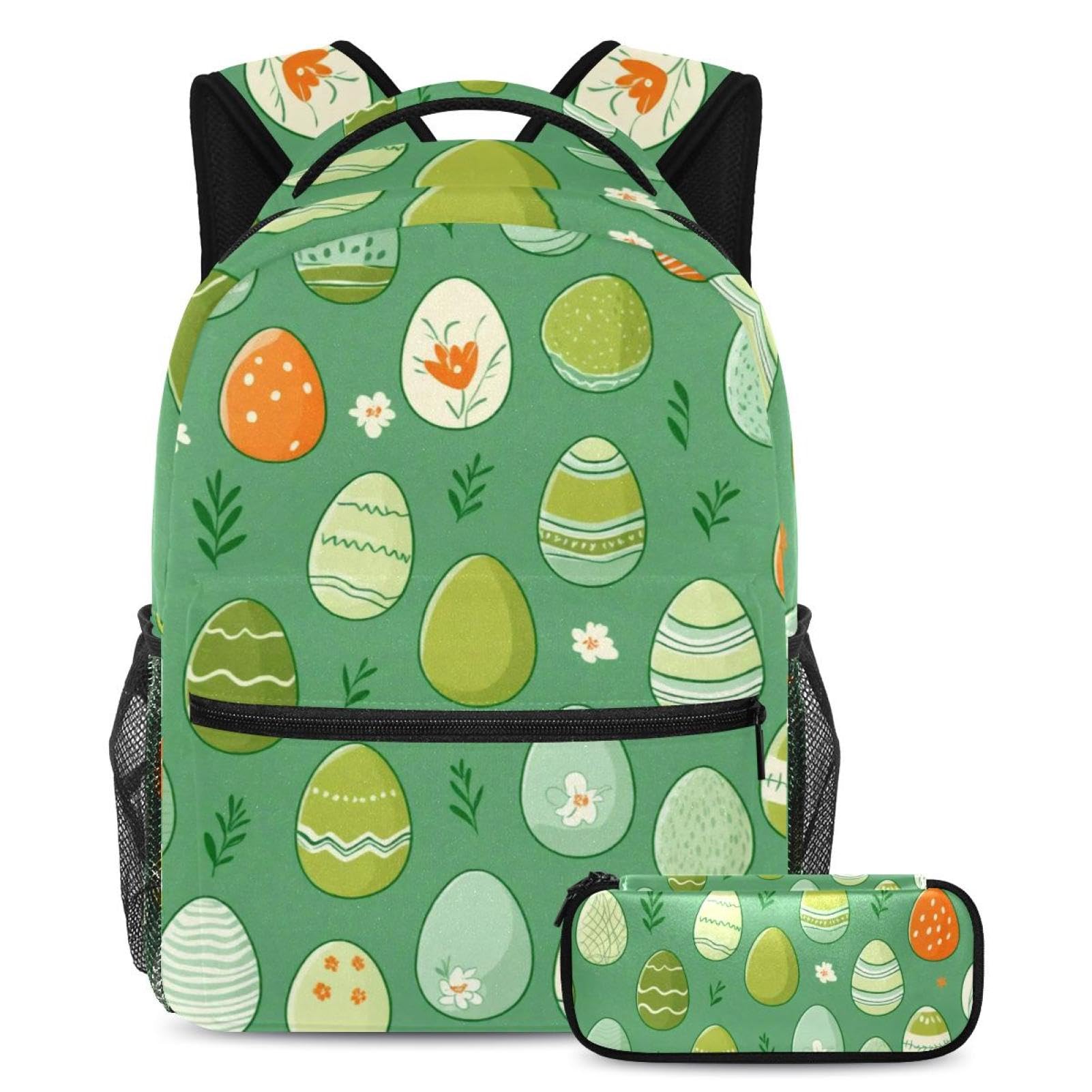 Sac à dos école vert avec trousse pour garçons et filles - 7