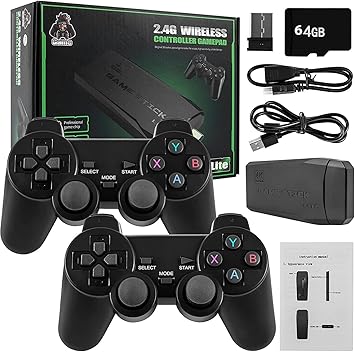 M8 Retro Game Console with 2 Wireless Controllers, Video Game Preloaded with 20,000+ Classic Games, HDMI Output, Plug and Play (Limited Edition), Black - image, photos