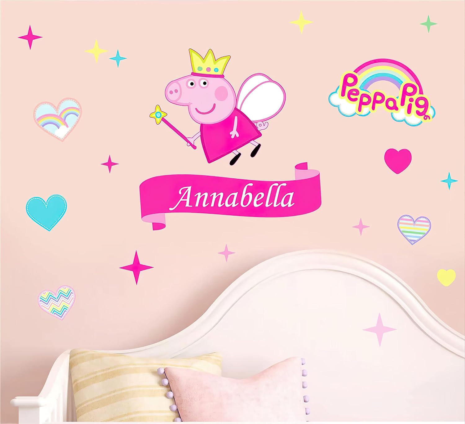 Peppa The Pig Wall Decals Stickers for Girls Room, Nursery Kids Bedroom