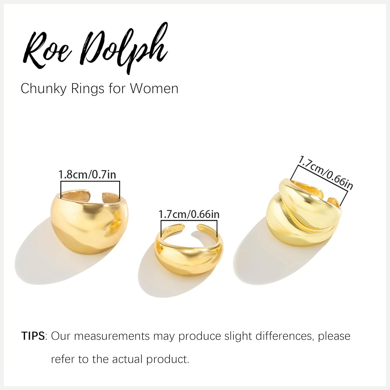 Chunky Gold Rings for Women Vintage Gold Rings Set Boho Statement Knuckle Ring Gold Stackable Rings Jewelry Gifts for Women - Image 6