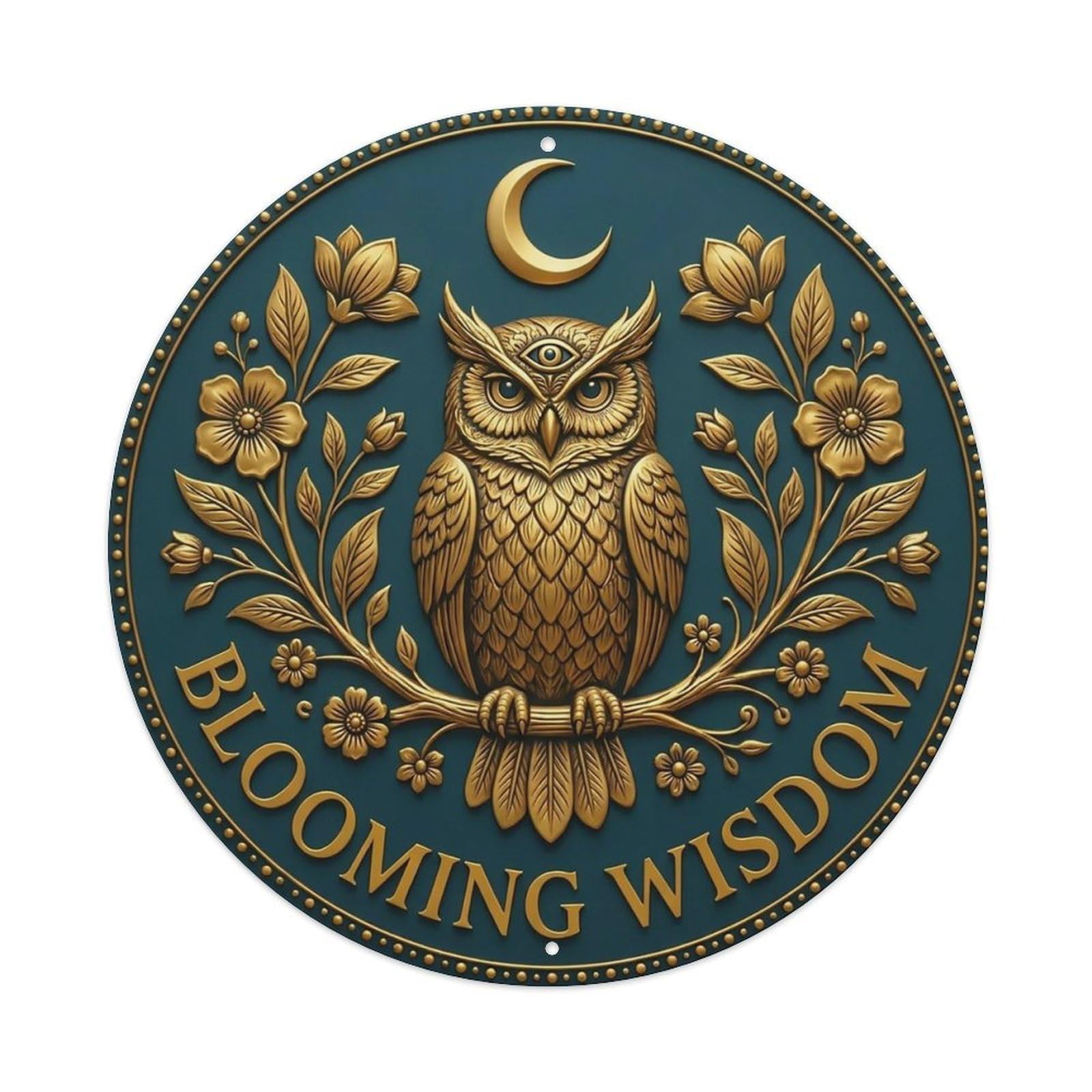 Vintage Blooming Wisdom Flower Zen Yoga Metal Tin Sign